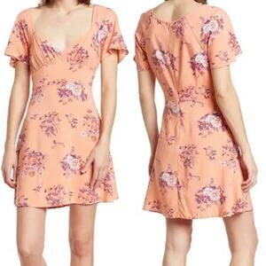 NWT Abound Floral Coral Aster Bouquet Dress
